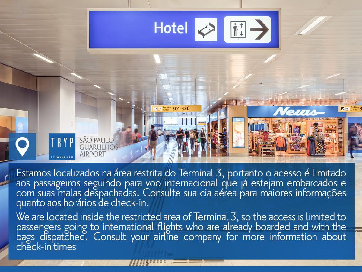 Tryp By Wyndham Sao Paulo Airport - Hotel De Transito Terminal 3 -Lado Ar - Area Restrita A Passageiros Ja Embarcados - Piso 1 Гуарульюс Экстерьер фото
