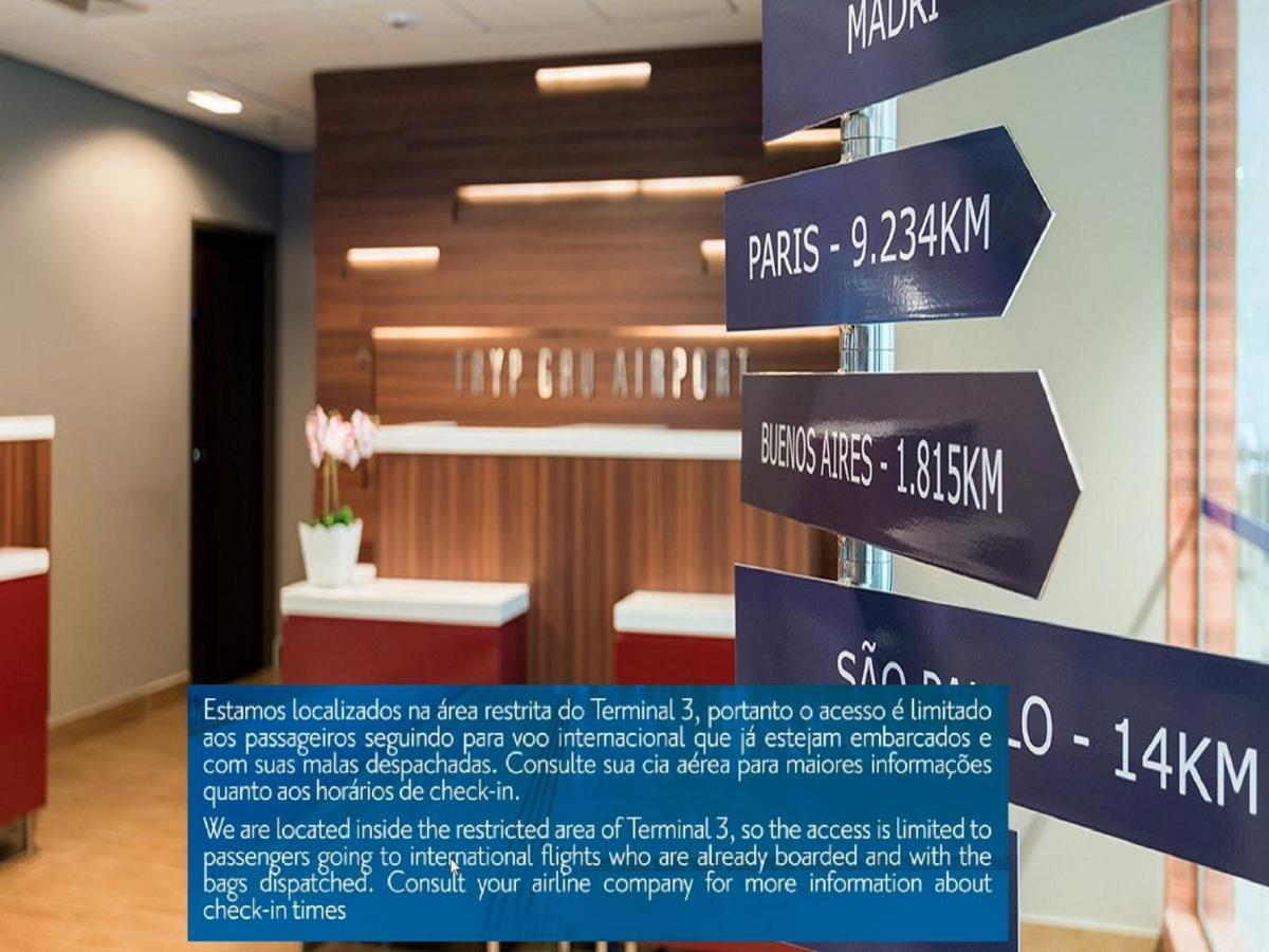 Tryp By Wyndham Sao Paulo Airport - Hotel De Transito Terminal 3 -Lado Ar - Area Restrita A Passageiros Ja Embarcados - Piso 1 Гуарульюс Экстерьер фото